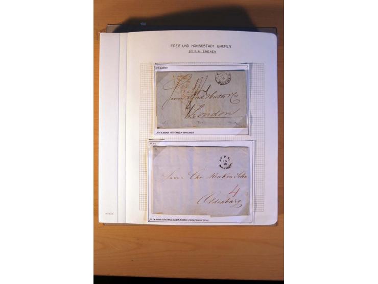 1785/1867, schöne alte Sammlung, beginnend mit diversen Vorphila- und unfrankierten Briefen, dabei bar bezahlter Brief nach M