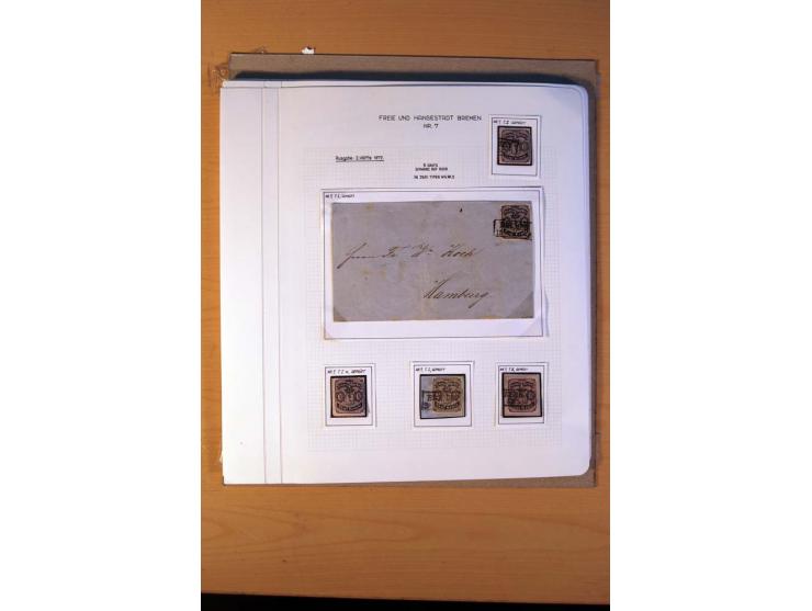 1785/1867, schöne alte Sammlung, beginnend mit diversen Vorphila- und unfrankierten Briefen, dabei bar bezahlter Brief nach M
