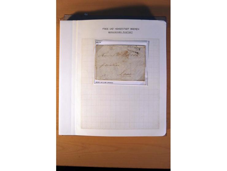 1785/1867, schöne alte Sammlung, beginnend mit diversen Vorphila- und unfrankierten Briefen, dabei bar bezahlter Brief nach M