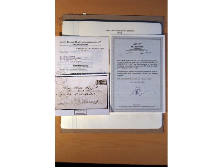 1785/1867, schöne alte Sammlung, beginnend mit diversen Vorphila- und unfrankierten Briefen, dabei bar bezahlter Brief nach M