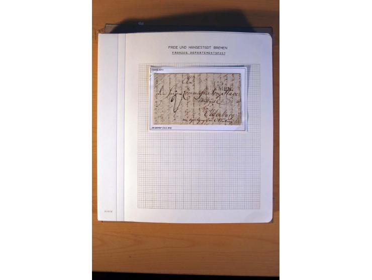 1785/1867, schöne alte Sammlung, beginnend mit diversen Vorphila- und unfrankierten Briefen, dabei bar bezahlter Brief nach M
