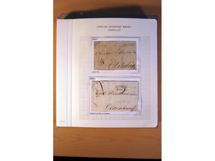 1785/1867, schöne alte Sammlung, beginnend mit diversen Vorphila- und unfrankierten Briefen, dabei bar bezahlter Brief nach M
