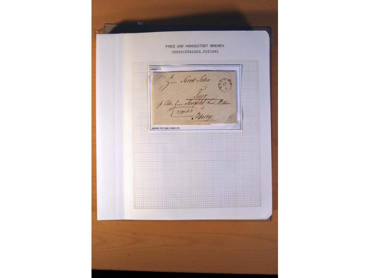 1785/1867, schöne alte Sammlung, beginnend mit diversen Vorphila- und unfrankierten Briefen, dabei bar bezahlter Brief nach M