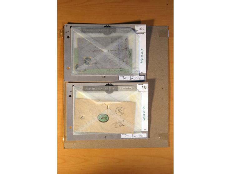 1819/67, ursprüngliche und im wesentlichen Brief- und Stempelsammlung ab Vorphila mit u.a. rotem L2 "No. 16 / Grande Armee", 