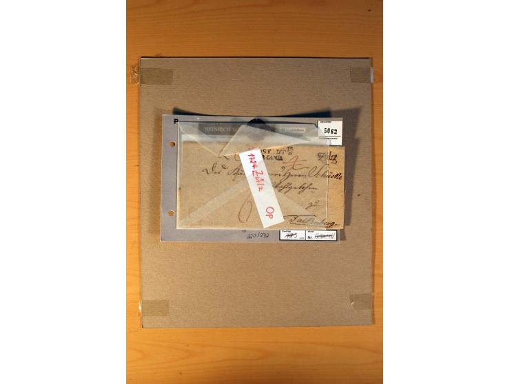 1819/67, ursprüngliche und im wesentlichen Brief- und Stempelsammlung ab Vorphila mit u.a. rotem L2 "No. 16 / Grande Armee", 