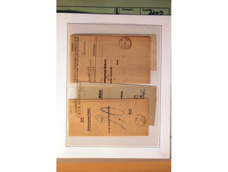 1819/67, ursprüngliche und im wesentlichen Brief- und Stempelsammlung ab Vorphila mit u.a. rotem L2 "No. 16 / Grande Armee", 