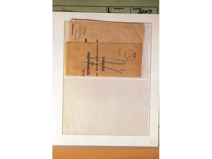 1819/67, ursprüngliche und im wesentlichen Brief- und Stempelsammlung ab Vorphila mit u.a. rotem L2 "No. 16 / Grande Armee", 