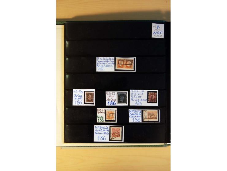 1819/67, ursprüngliche und im wesentlichen Brief- und Stempelsammlung ab Vorphila mit u.a. rotem L2 "No. 16 / Grande Armee", 