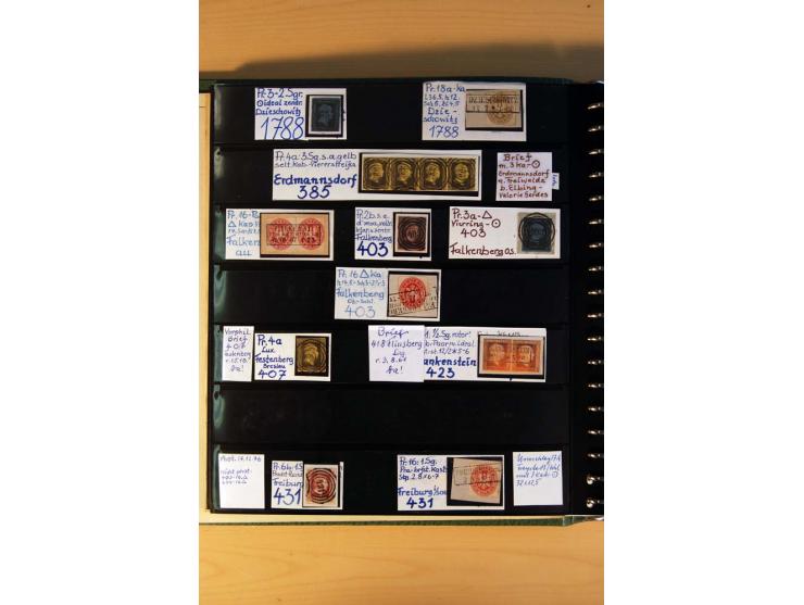1819/67, ursprüngliche und im wesentlichen Brief- und Stempelsammlung ab Vorphila mit u.a. rotem L2 "No. 16 / Grande Armee", 