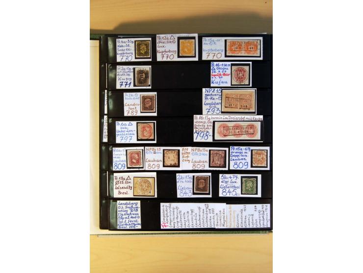 1819/67, ursprüngliche und im wesentlichen Brief- und Stempelsammlung ab Vorphila mit u.a. rotem L2 "No. 16 / Grande Armee", 