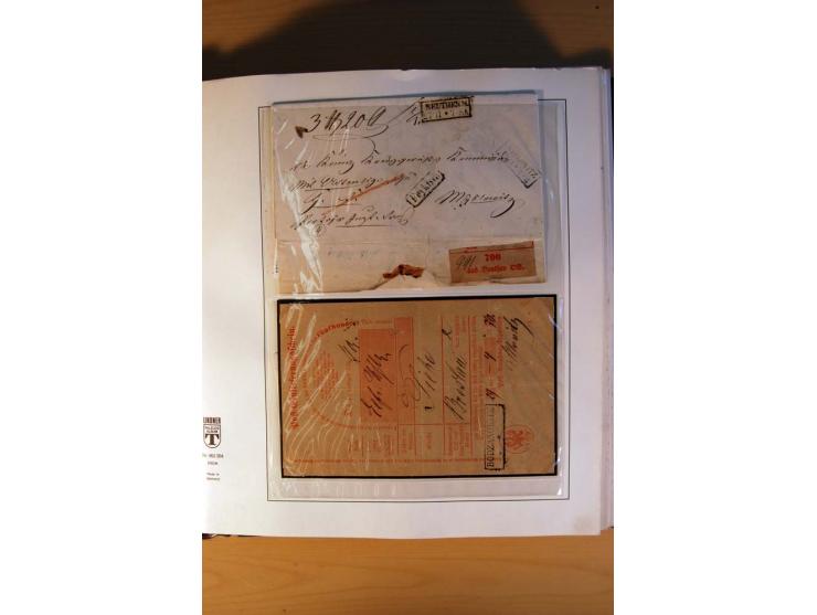 1819/67, ursprüngliche und im wesentlichen Brief- und Stempelsammlung ab Vorphila mit u.a. rotem L2 "No. 16 / Grande Armee", 