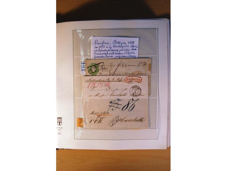 1819/67, ursprüngliche und im wesentlichen Brief- und Stempelsammlung ab Vorphila mit u.a. rotem L2 "No. 16 / Grande Armee", 