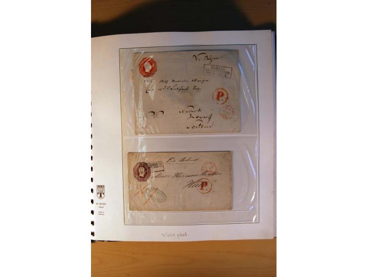 1819/67, ursprüngliche und im wesentlichen Brief- und Stempelsammlung ab Vorphila mit u.a. rotem L2 "No. 16 / Grande Armee", 