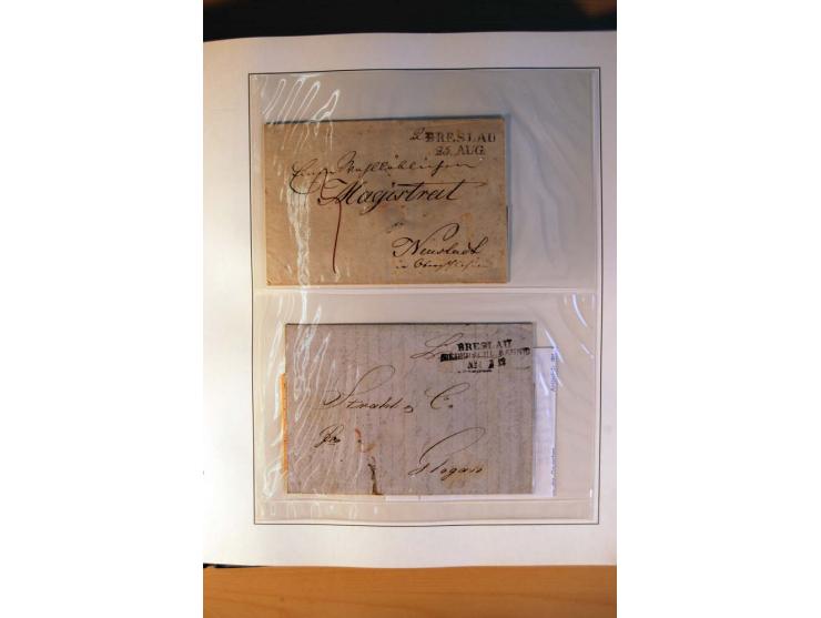 1819/67, ursprüngliche und im wesentlichen Brief- und Stempelsammlung ab Vorphila mit u.a. rotem L2 "No. 16 / Grande Armee", 