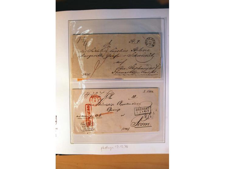 1819/67, ursprüngliche und im wesentlichen Brief- und Stempelsammlung ab Vorphila mit u.a. rotem L2 "No. 16 / Grande Armee", 