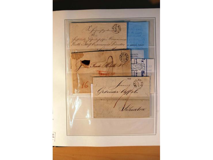 1819/67, ursprüngliche und im wesentlichen Brief- und Stempelsammlung ab Vorphila mit u.a. rotem L2 "No. 16 / Grande Armee", 