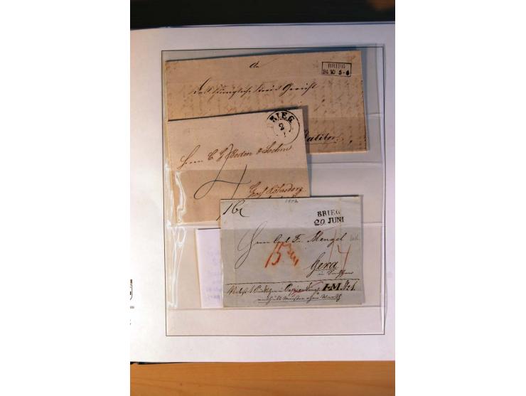 1819/67, ursprüngliche und im wesentlichen Brief- und Stempelsammlung ab Vorphila mit u.a. rotem L2 "No. 16 / Grande Armee", 