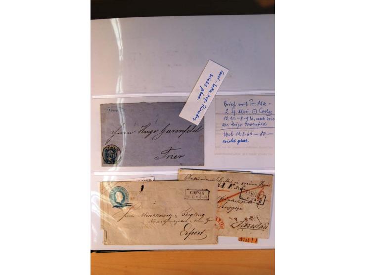 1819/67, ursprüngliche und im wesentlichen Brief- und Stempelsammlung ab Vorphila mit u.a. rotem L2 "No. 16 / Grande Armee", 