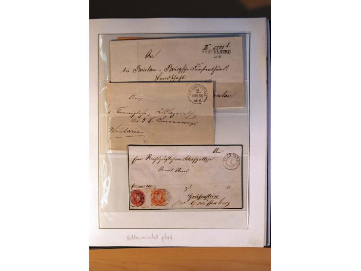 1819/67, ursprüngliche und im wesentlichen Brief- und Stempelsammlung ab Vorphila mit u.a. rotem L2 "No. 16 / Grande Armee", 