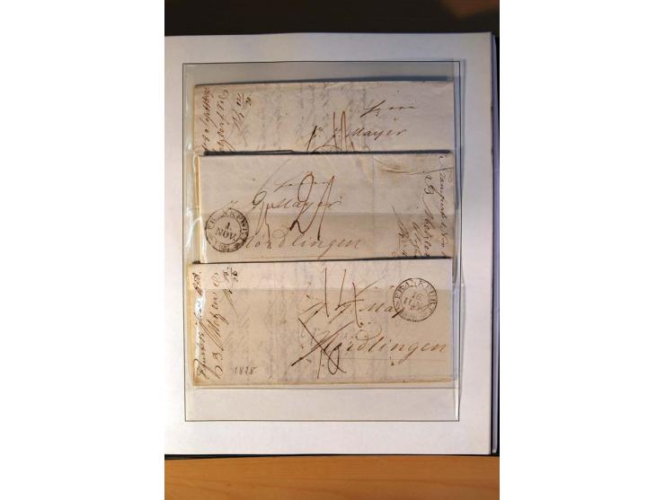 1819/67, ursprüngliche und im wesentlichen Brief- und Stempelsammlung ab Vorphila mit u.a. rotem L2 "No. 16 / Grande Armee", 