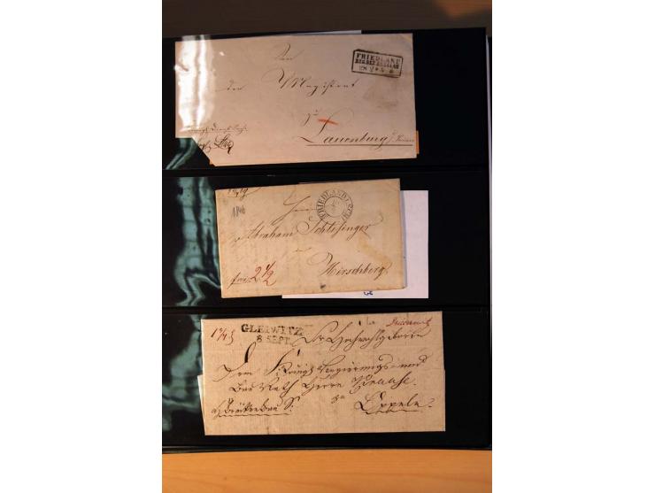 1819/67, ursprüngliche und im wesentlichen Brief- und Stempelsammlung ab Vorphila mit u.a. rotem L2 "No. 16 / Grande Armee", 