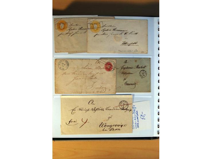 1819/67, ursprüngliche und im wesentlichen Brief- und Stempelsammlung ab Vorphila mit u.a. rotem L2 "No. 16 / Grande Armee", 