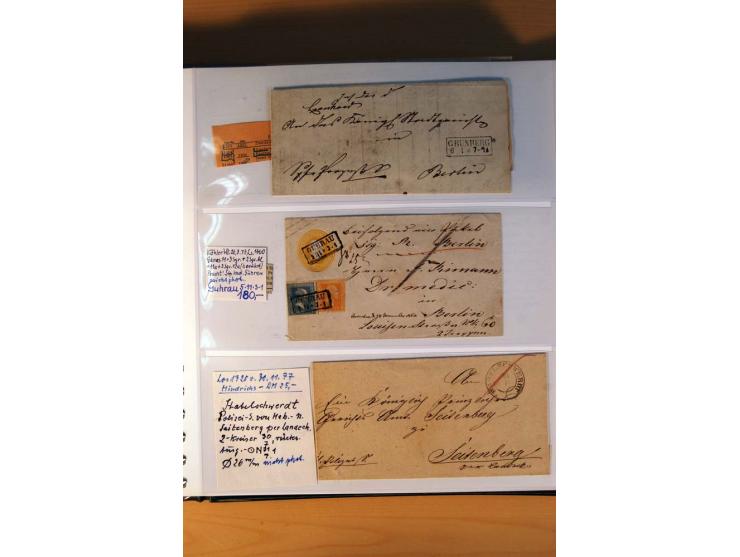 1819/67, ursprüngliche und im wesentlichen Brief- und Stempelsammlung ab Vorphila mit u.a. rotem L2 "No. 16 / Grande Armee", 