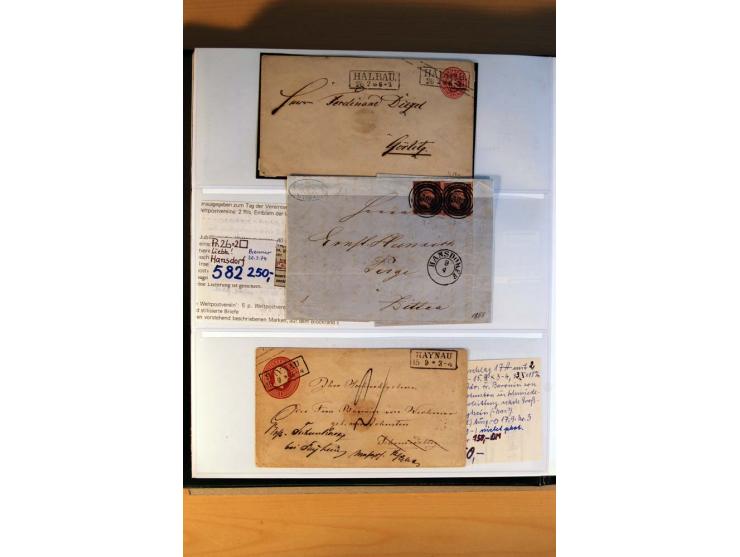 1819/67, ursprüngliche und im wesentlichen Brief- und Stempelsammlung ab Vorphila mit u.a. rotem L2 "No. 16 / Grande Armee", 