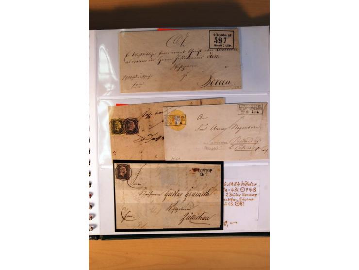 1819/67, ursprüngliche und im wesentlichen Brief- und Stempelsammlung ab Vorphila mit u.a. rotem L2 "No. 16 / Grande Armee", 