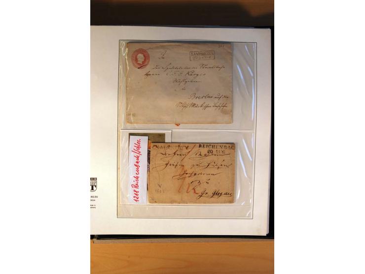 1819/67, ursprüngliche und im wesentlichen Brief- und Stempelsammlung ab Vorphila mit u.a. rotem L2 "No. 16 / Grande Armee", 