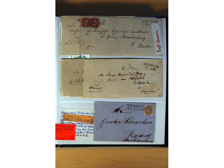 1819/67, ursprüngliche und im wesentlichen Brief- und Stempelsammlung ab Vorphila mit u.a. rotem L2 "No. 16 / Grande Armee", 