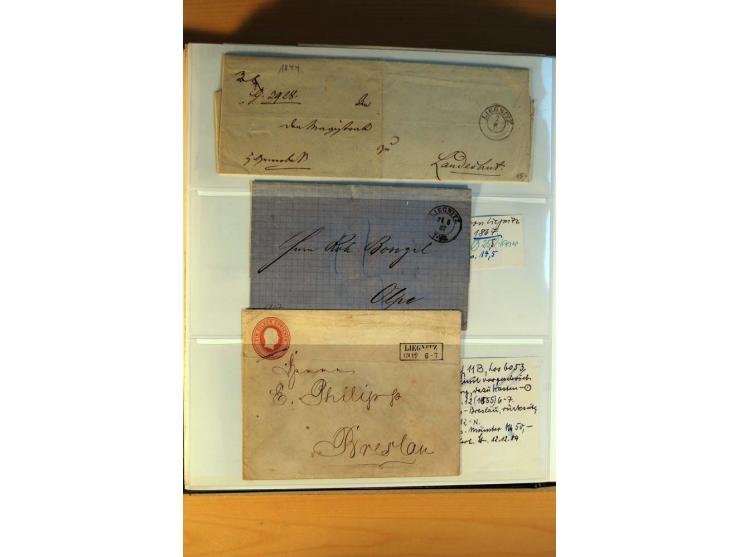 1819/67, ursprüngliche und im wesentlichen Brief- und Stempelsammlung ab Vorphila mit u.a. rotem L2 "No. 16 / Grande Armee", 