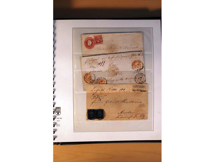1819/67, ursprüngliche und im wesentlichen Brief- und Stempelsammlung ab Vorphila mit u.a. rotem L2 "No. 16 / Grande Armee", 