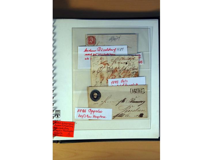 1819/67, ursprüngliche und im wesentlichen Brief- und Stempelsammlung ab Vorphila mit u.a. rotem L2 "No. 16 / Grande Armee", 