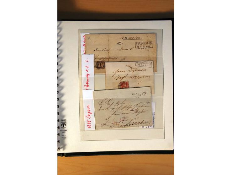 1819/67, ursprüngliche und im wesentlichen Brief- und Stempelsammlung ab Vorphila mit u.a. rotem L2 "No. 16 / Grande Armee", 