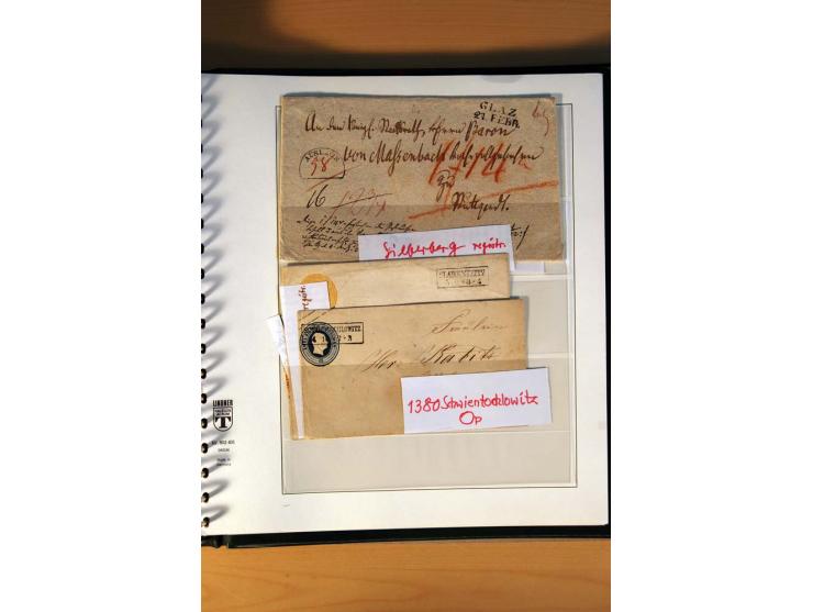 1819/67, ursprüngliche und im wesentlichen Brief- und Stempelsammlung ab Vorphila mit u.a. rotem L2 "No. 16 / Grande Armee", 