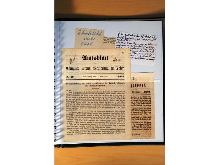 1819/67, ursprüngliche und im wesentlichen Brief- und Stempelsammlung ab Vorphila mit u.a. rotem L2 "No. 16 / Grande Armee", 