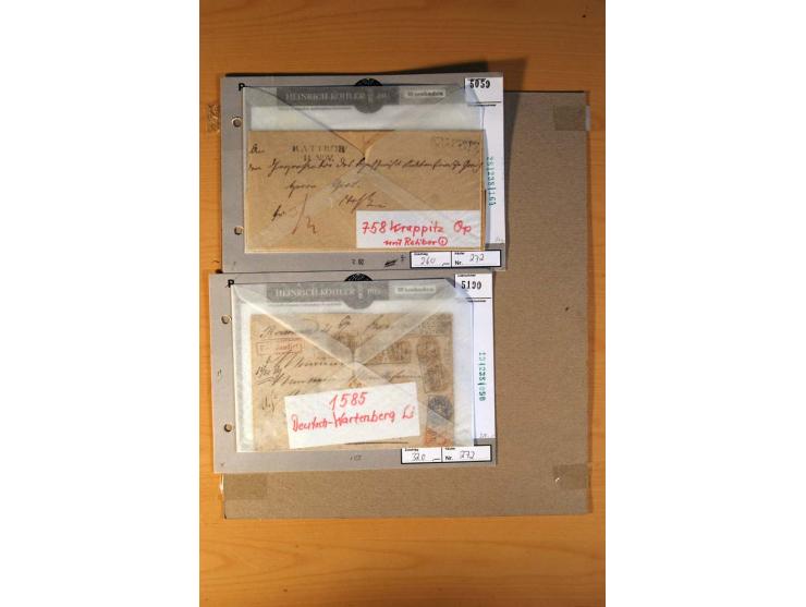 1819/67, ursprüngliche und im wesentlichen Brief- und Stempelsammlung ab Vorphila mit u.a. rotem L2 "No. 16 / Grande Armee", 
