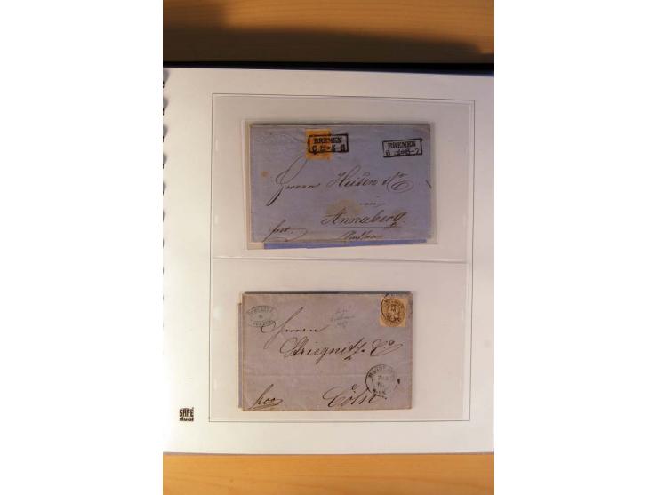 1850/67, gestempelte Sammlung mit über 50 Briefen und Ganzsachen, dabei viele bessere Marken, gute Einheiten und interessante