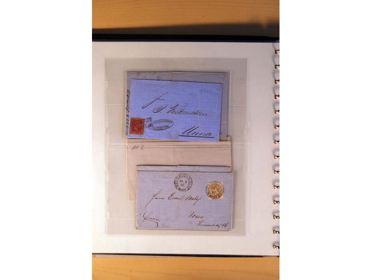 1850/67, gestempelte Sammlung mit über 50 Briefen und Ganzsachen, dabei viele bessere Marken, gute Einheiten und interessante