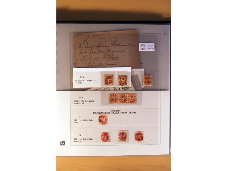 1850/67, gestempelte Sammlung mit über 50 Briefen und Ganzsachen, dabei viele bessere Marken, gute Einheiten und interessante