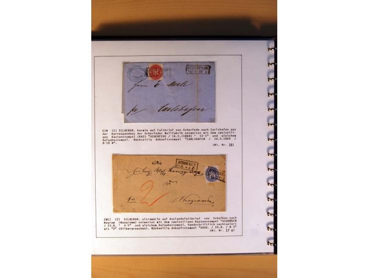 1850/67, gestempelte Sammlung mit über 50 Briefen und Ganzsachen, dabei viele bessere Marken, gute Einheiten und interessante