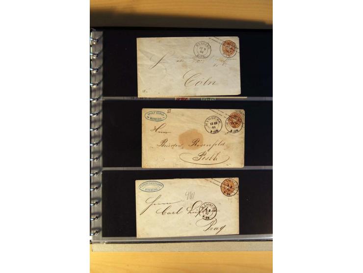 1850/67, gestempelte Sammlung mit über 50 Briefen und Ganzsachen, dabei viele bessere Marken, gute Einheiten und interessante