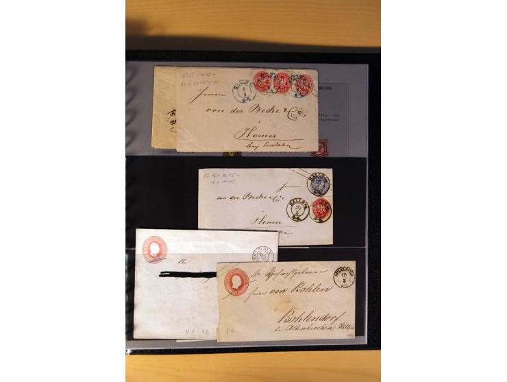 1850/67, gestempelte Sammlung mit über 50 Briefen und Ganzsachen, dabei viele bessere Marken, gute Einheiten und interessante