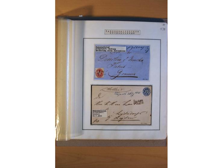 1850/67, alter Sammlungsteil mit u.a. diversen handschriftlichen Entwertungen, auch auf Briefen, Letzttagsbrief, diverse GAA 