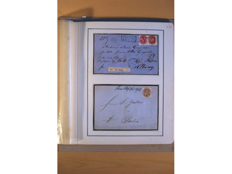 1850/67, alter Sammlungsteil mit u.a. diversen handschriftlichen Entwertungen, auch auf Briefen, Letzttagsbrief, diverse GAA 