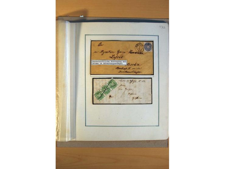 1850/67, alter Sammlungsteil mit u.a. diversen handschriftlichen Entwertungen, auch auf Briefen, Letzttagsbrief, diverse GAA 