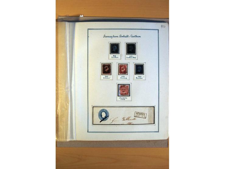 1850/67, alter Sammlungsteil mit u.a. diversen handschriftlichen Entwertungen, auch auf Briefen, Letzttagsbrief, diverse GAA 