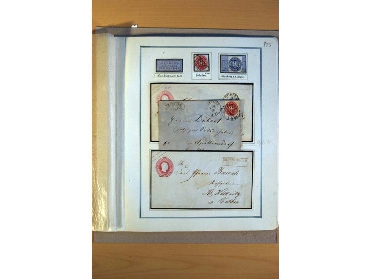 1850/67, alter Sammlungsteil mit u.a. diversen handschriftlichen Entwertungen, auch auf Briefen, Letzttagsbrief, diverse GAA 