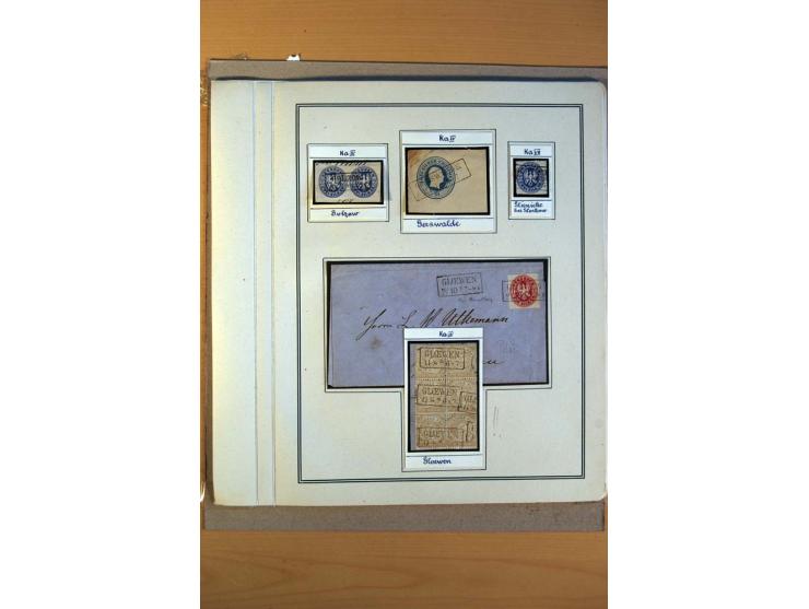 1850/67, alter Sammlungsteil mit u.a. diversen handschriftlichen Entwertungen, auch auf Briefen, Letzttagsbrief, diverse GAA 
